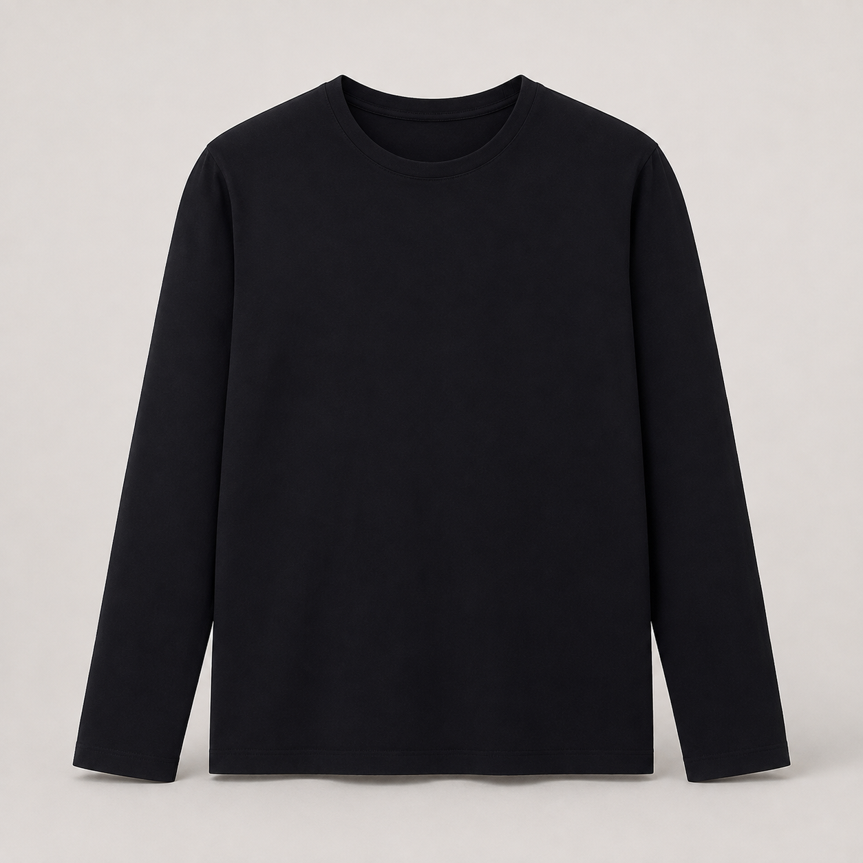 Classic Long-Sleeve Basic Crew Neck Top