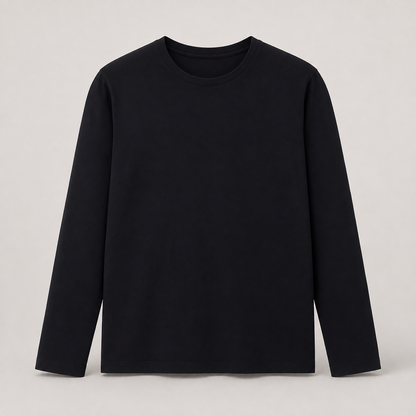 Classic Long-Sleeve Basic Crew Neck Top