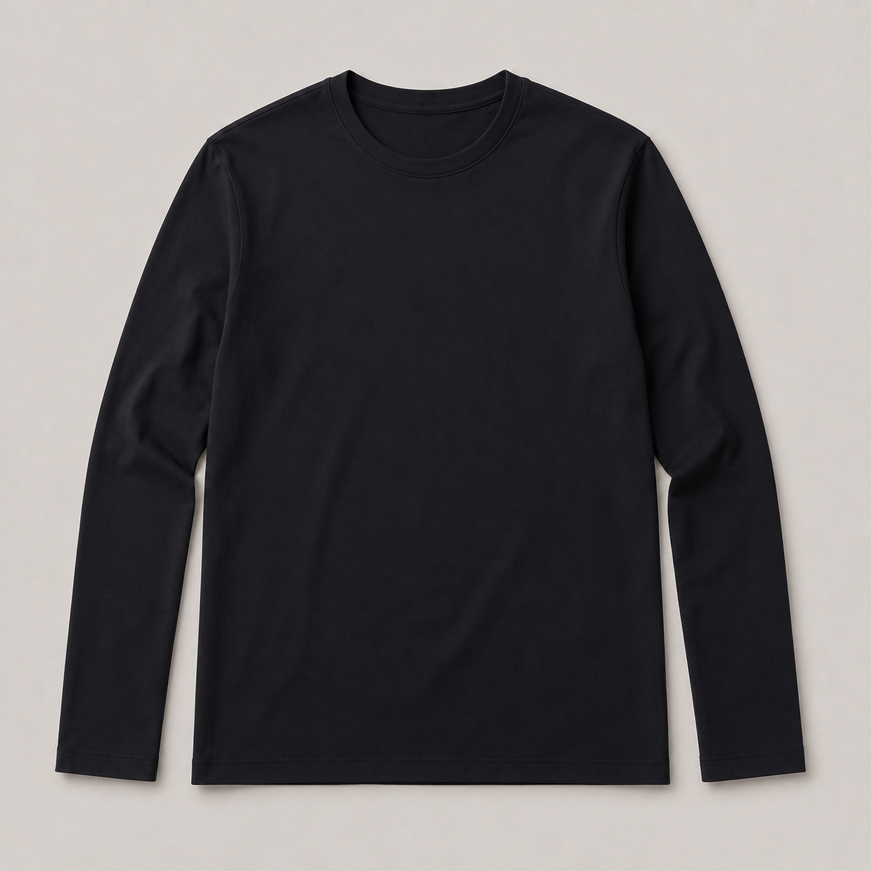 Classic Long-Sleeve Basic Crew Neck Top