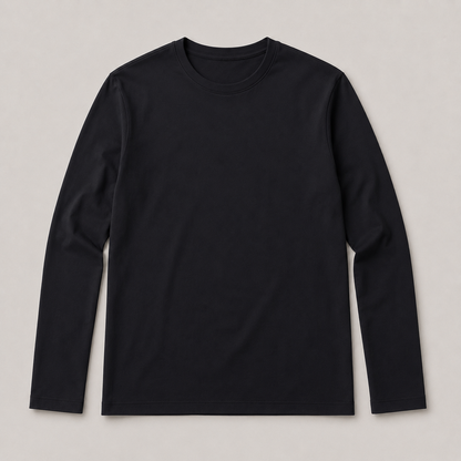 Classic Long-Sleeve Basic Crew Neck Top