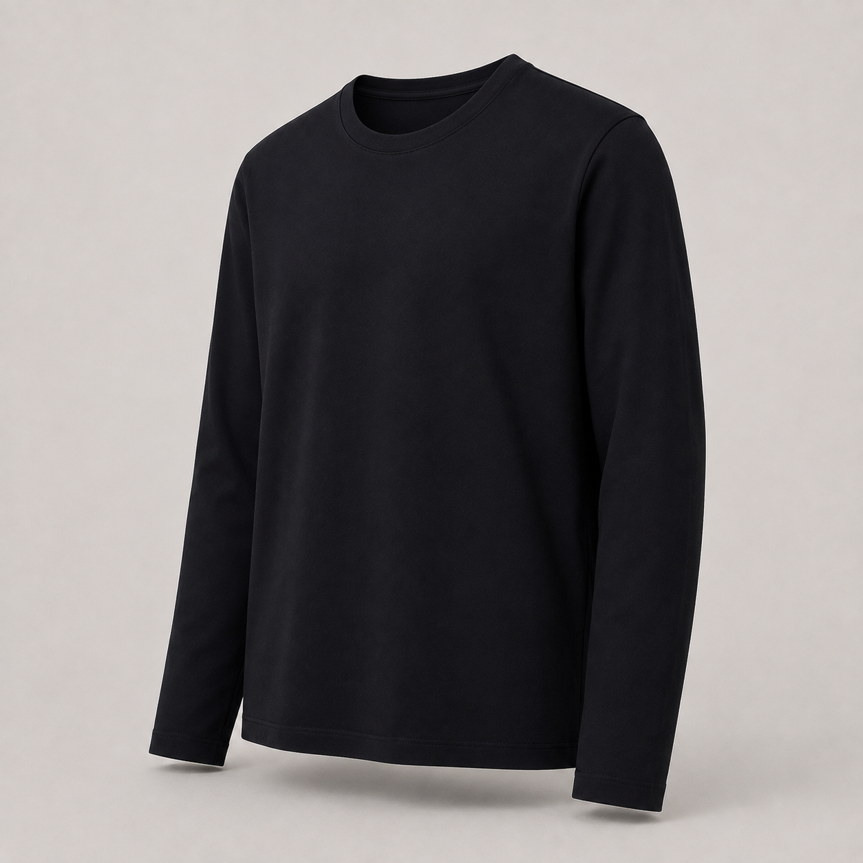 Classic Long-Sleeve Basic Crew Neck Top