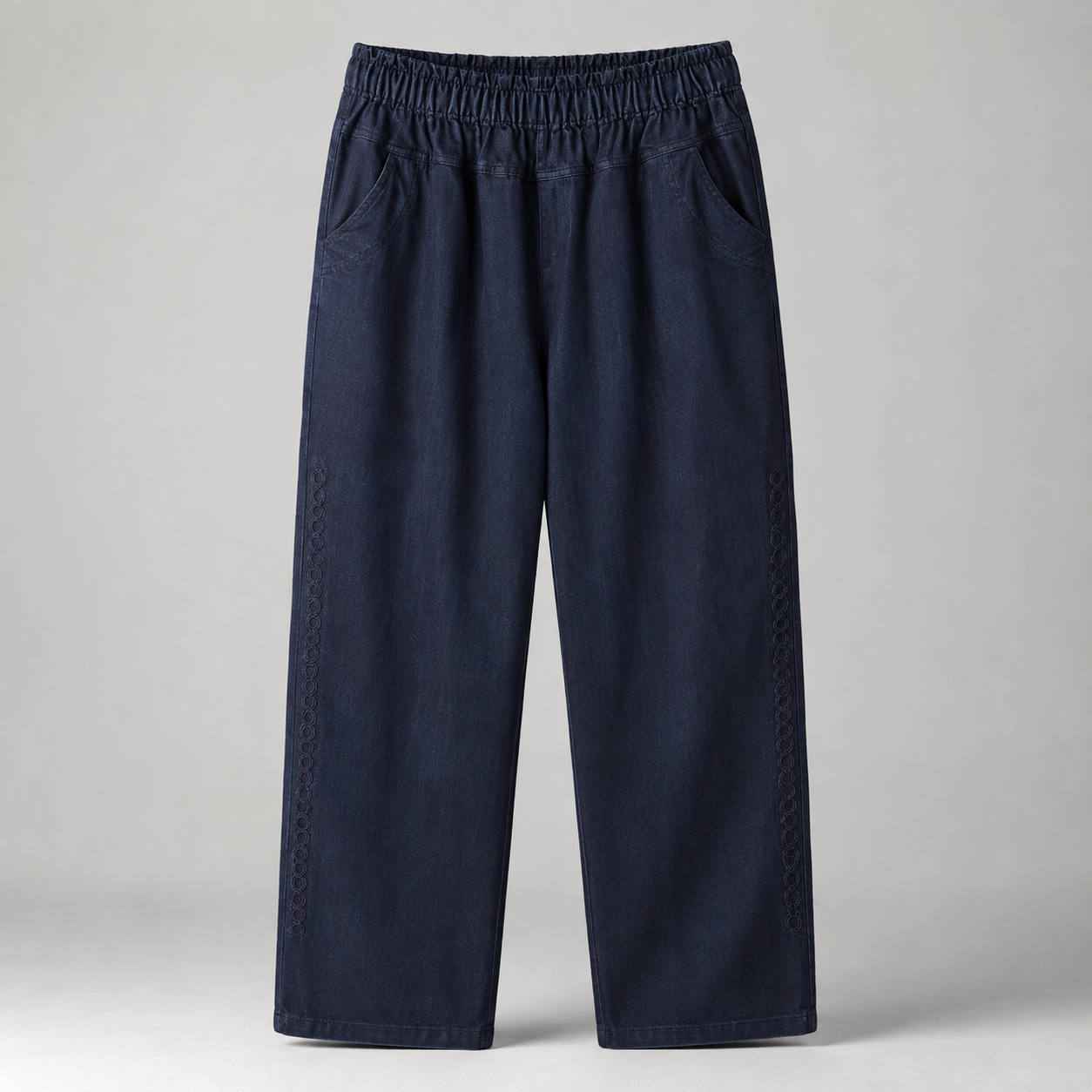High-Waist Straight-Leg Denim Jeans