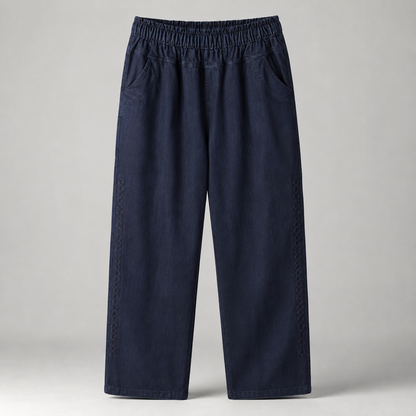 High-Waist Straight-Leg Denim Jeans