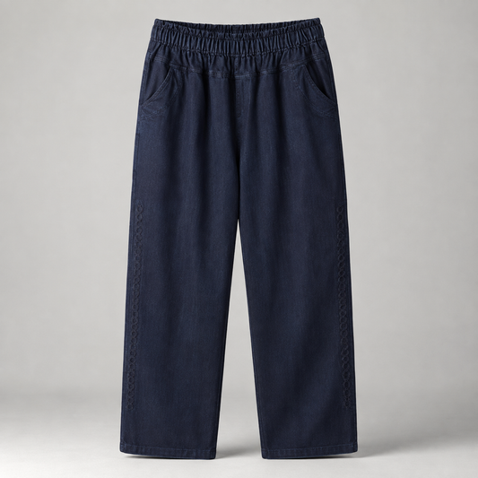 High-Waist Straight-Leg Denim Jeans