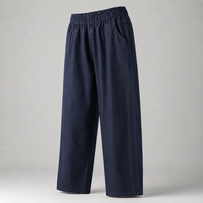High-Waist Straight-Leg Denim Jeans