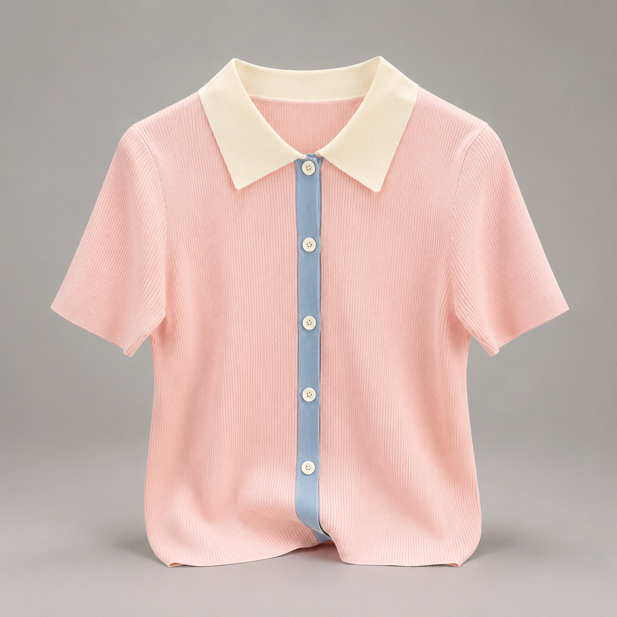 Ribbed Knit Color Top