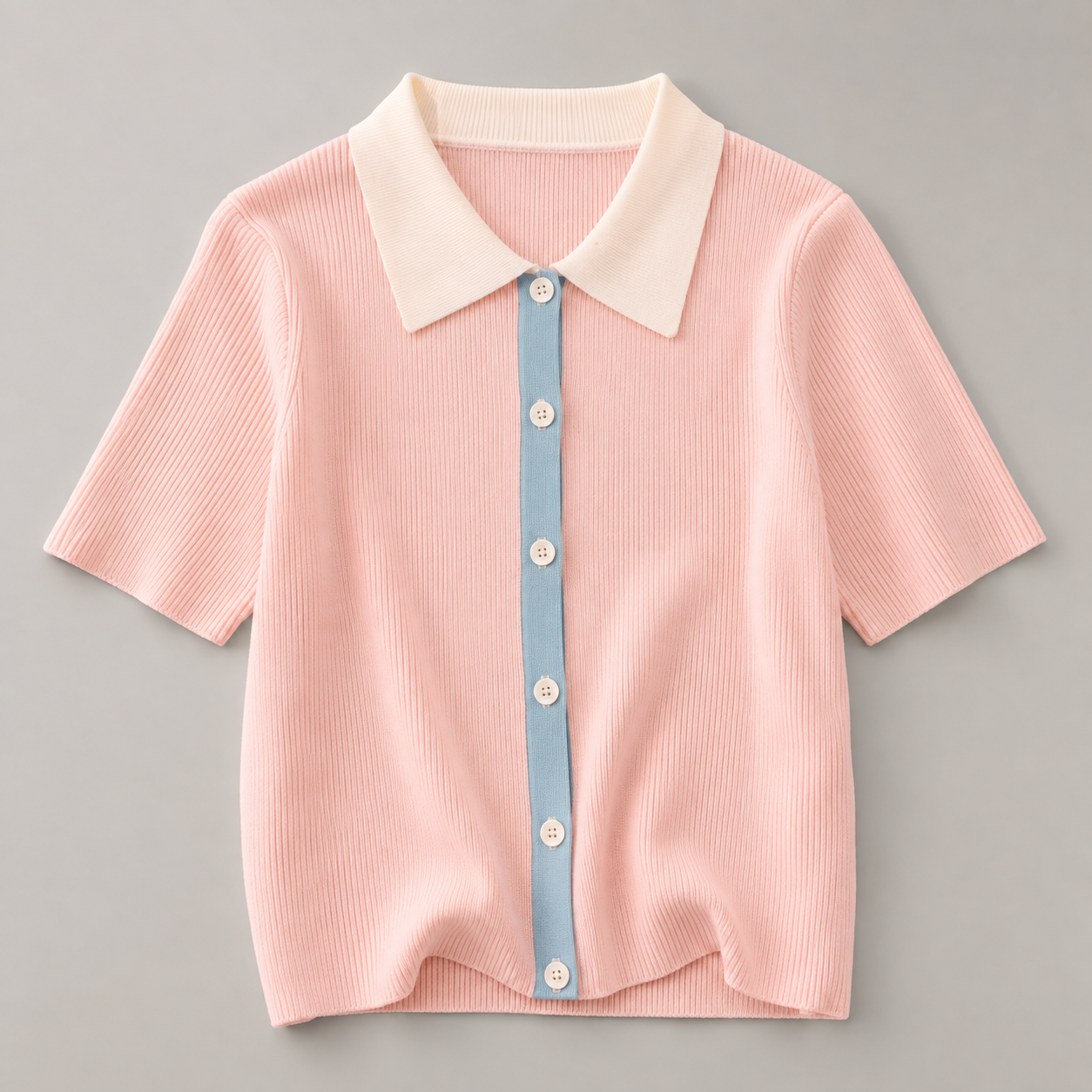Ribbed Knit Color Top