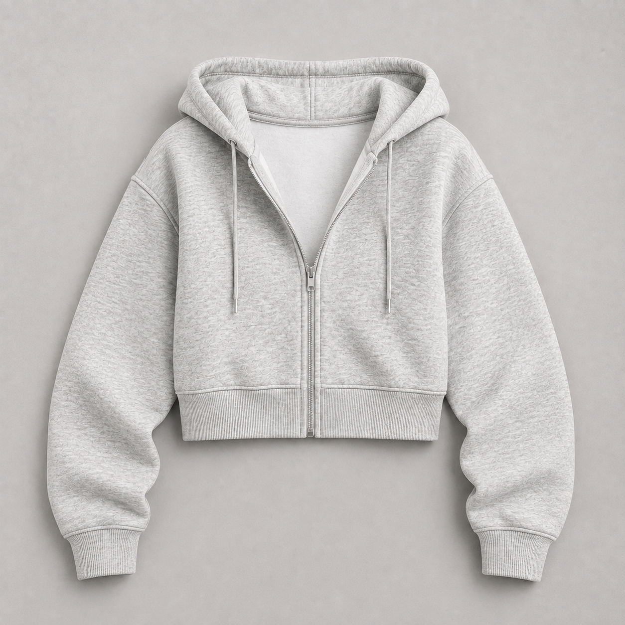 Cropped Zip-Up Hoodie