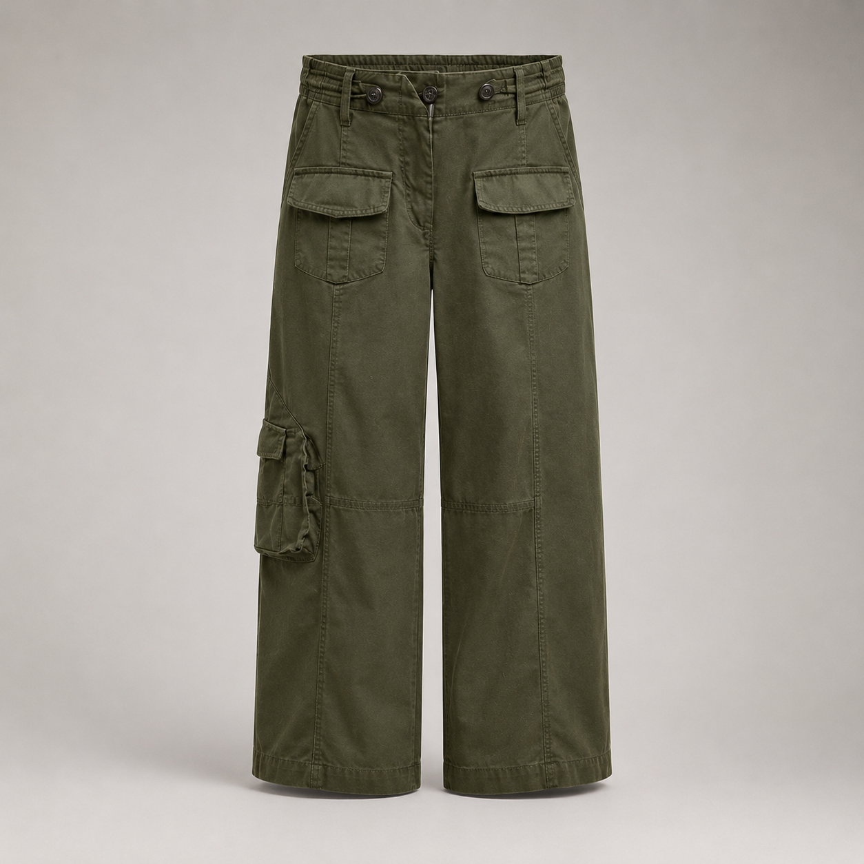 Wide-Leg Utility Cargo Pants