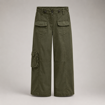 Wide-Leg Utility Cargo Pants