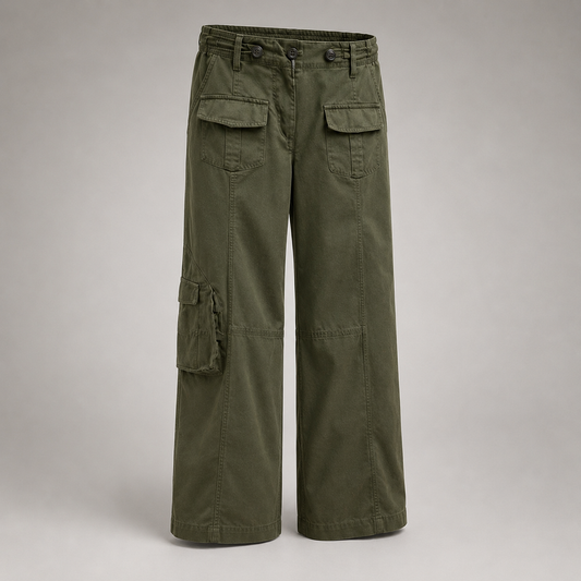 Wide-Leg Utility Cargo Pants