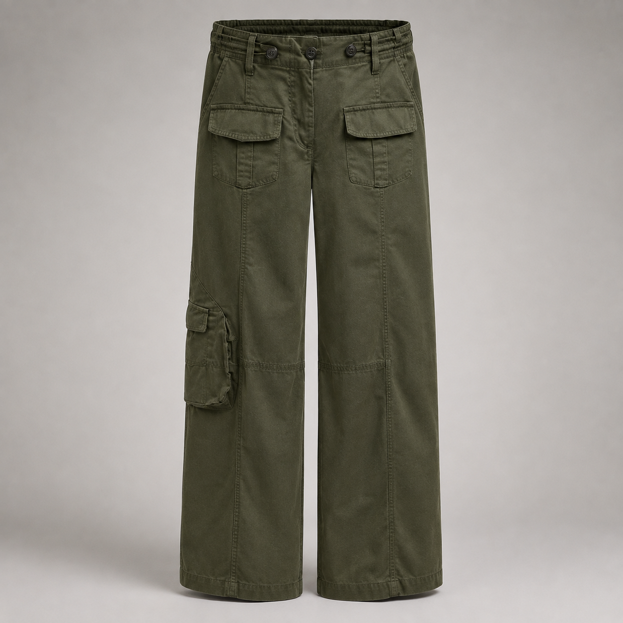 Wide-Leg Utility Cargo Pants