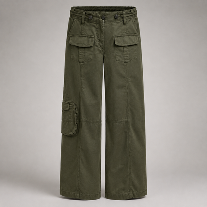 Wide-Leg Utility Cargo Pants