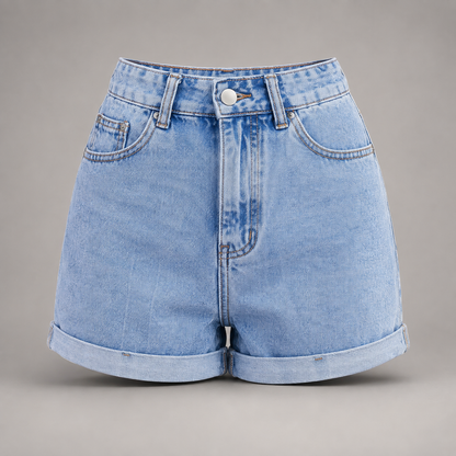 High-Waist Denim Shorts