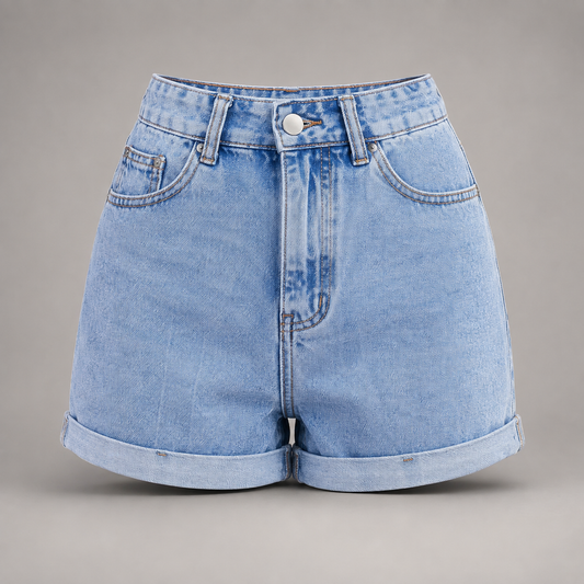 High-Waist Denim Shorts