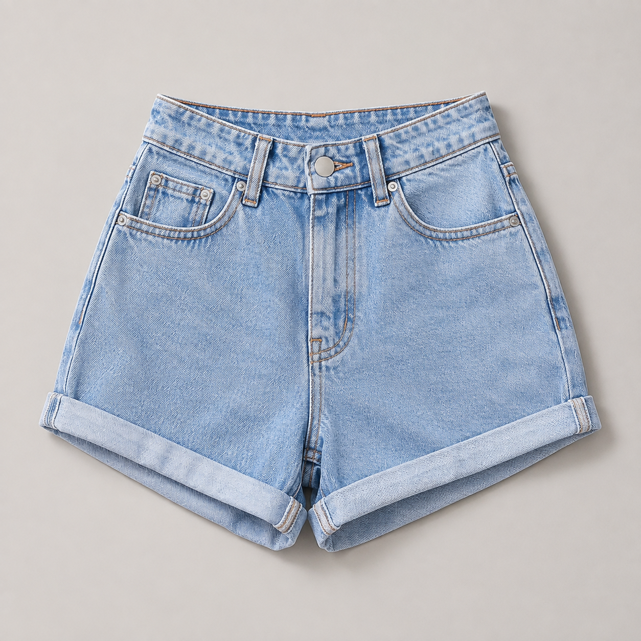 High-Waist Denim Shorts