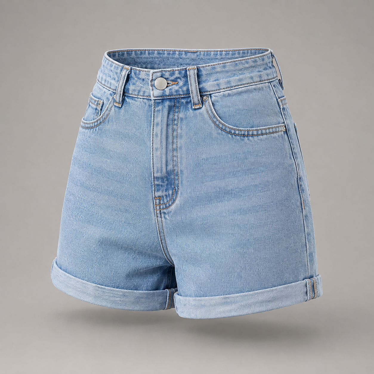 High-Waist Denim Shorts