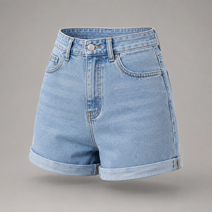 High-Waist Denim Shorts